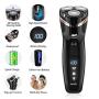 donlix Electric Shaver for Men Rotary Razor Shavers Razors Mens Machine Head Shaving Waterproof Wet Dry Trimmer Blades Rechargeable Battery Cordless Beard Trimmer Champagne