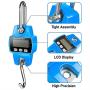 RoMech 660lb Digital Hanging Scale with Cast Aluminum Case, Handheld 300Kg Mini Crane Scale with Hooks for Farm Hunting Fishing Outdoor (Blue)