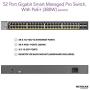 NETGEAR 52-Port PoE Gigabit Ethernet Smart Switch (GS752TP) - Managed with 48 x PoE+ @ 380W, 4 x 1G SFP, Desktop/Rackmount, and ProSAFE Lifetime Protection