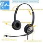 USB Telephone Headset with Noise Cancelling Nuance Dragon Dictation Microphone Computer PC Headset Dual Ear for Skype Chat, Online Learing, Conference Calls, Voice Chat, Softphones Call, Gaming etc