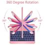 iPad Keyboard Case 9.7 for iPad 2018 (6th Gen) - 2017 (5th Gen) - iPad Pro 9.7 - iPad Air 2 & 1, 7 Color Backlit Keyboard Case/360 Rotate Wireless/BT Keyboard Case with Auto Sleep/Wake (Rose Gold)