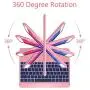 iPad Keyboard Case 9.7 for iPad 2018 (6th Gen) - 2017 (5th Gen) - iPad Pro 9.7 - iPad Air 2 & 1, 7 Color Backlit Keyboard Case/360 Rotate Wireless/BT Keyboard Case with Auto Sleep/Wake (Rose Gold)