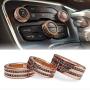 ToolEpic for Dodge Challenger Charger Accessories 2015-2021, for Ram 1500 2013-2018 - 2021 Luxury Rose Gold Alloy with Bling Crystal Rhinestone - Air Conditioning Volume Radio Button Knob Cover