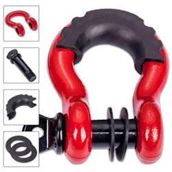 N/N TYT Shackles 3/4'' D Ring Shackle 2 Pack kit (Red - Black)