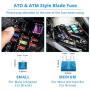 KUFUNG 242PCS Car Fuses, Mini Automotive Fuses Assortment, 3/5/7.5/10/15/20/25/30/35/40 Amp Fuse Kit, Auto Blade Fuse for Car, Truck, Boat, Marine, RV, SUV, Trike, Vehicles Audio Reset System (242-A)