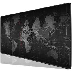 Halomy Gaming Mouse Pad - Large Desk Pad Mouse Pad with Non-Slip Natural Rubber Base, Double Weave Fabric Surface Design - Tight and Smooth, Fit Any Mouse, Keyboard and Laptop (90x40 Map)