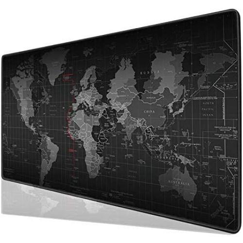 Halomy Gaming Mouse Pad - Large Desk Pad Mouse Pad with Non-Slip Natural Rubber Base, Double Weave Fabric Surface Design - Tight and Smooth, Fit Any Mouse, Keyboard and Laptop (90x40 Map)
