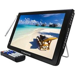 Trexonic Ultra Lightweight Rechargeable 12'' LED TV With HDMI, SD, MMC, USB, VGA, Headphone Jack, AV Inputs and Output And Built-in Digital Tuner