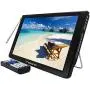 Trexonic Ultra Lightweight Rechargeable 12'' LED TV With HDMI, SD, MMC, USB, VGA, Headphone Jack, AV Inputs and Output And Built-in Digital Tuner