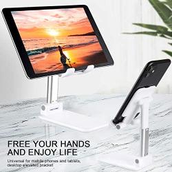 Cell Phone Stand, Angle Height Adjustable Cell Phone Stand for Desk, Fully Foldable Cell Phone Holder, Tablet Stand, Case Friendly Compatible with All Mobile Phone/iPad/Kindle/Tablet Phone Dock