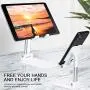 Cell Phone Stand, Angle Height Adjustable Cell Phone Stand for Desk, Fully Foldable Cell Phone Holder, Tablet Stand, Case Friendly Compatible with All Mobile Phone/iPad/Kindle/Tablet Phone Dock