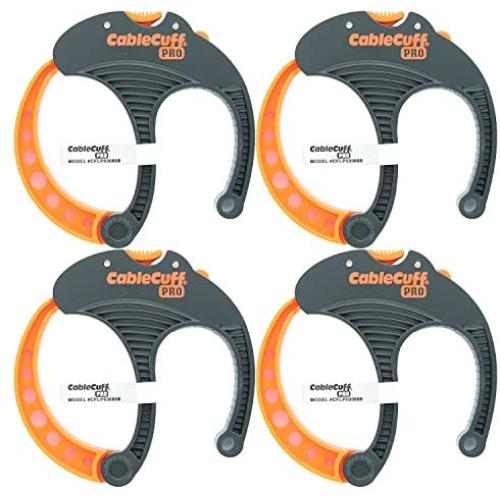 Cable Cuff PRO (4 Pack: 4x Large 3 Inch Diameter) Adjustable, Reusable, Cable Tie Replacements for Extension Cords or Electronics