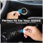 ToolEpic for Dodge Challenger Charger Durango Hellcat Decal Accessories 2015-2021 - Engine Start Stop Button Overlay Sticker Emblem - Push to Start Button Baby Blue Badge Cover - Perfect for Decals