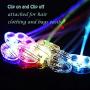 RioRand LED Fiber Optic Lights Up Hair Alternating Multicolor Flash Barrette 10 Piece Clip Braid for New Years Eve Party, 6.4 Ounce