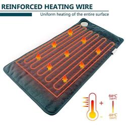 Heating Pad, Electric Heat Pad for Back Pain and Cramps Relief - Electric Fast Heat Pad with 6 Heat Settings -Auto Shut Off- Machine Washable (24‘’×12‘)