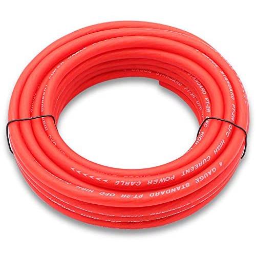 Welugnal 4 Gauge 26ft Red Power/Ground Wire True Spec and Soft Touch Cable for Car Amplifier Automotive Trailer Harness Wiring
