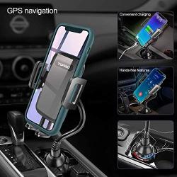 [Upgraded] Car Cup Holder Phone Mount Adjustable Gooseneck Automobile Cup-Holder-Phone-Car-Mount for iPhone 12 Pro Max/XR/XS/X/11/8 Plus/6s/Samsung S20 Ultra/Note 10/S8 Plus/S7 Edge(Black)
