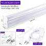 KXZM Black Light UV LED Tube10W, 2ft 48 LEDs SMD2835 T5 395-400nm UV LED Bar AC110-220V Input with US Plug for Parties Halloween Glow in The Dark Party Blacklight Poster Lighting (4 Pack)