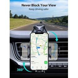 VICSEED Cell Phone Holder for Car Full View Car Phone Mount for Dashboard Air Vent Windshield Super Strong Suction Phone Car Holder Compatible with iPhone 12 SE 11 Pro Max Samsung S20 Note 20 & All