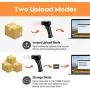 Tera 1D 2D QR Barcode Scanner Wireless with Display Screen, Charging Base, Works with Bluetooth and 2.4G Wireless, 2200mAh Battery Handheld Barcode Scanner for Supermarket, Warehouse, Library