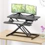 ZHU CHUANG Stand Up Desk Standing Desk Converter Gas Spring Sit Stand Desk Workstation Sit to Stand Desk Riser (Black 1)