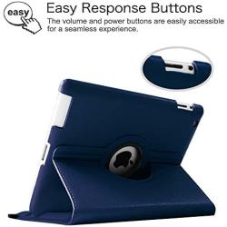 Fintie Rotating Case for iPad 4 3 2 (Old Model) 9.7 inch Tablet - 360 Degree Rotating Smart Stand Protective Cover Auto Wake/Sleep for iPad 4th Gen Retina Display, iPad 3 & iPad 2, Navy