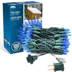 100-count Blue LED Christmas Light, Blue LED String Lights for Lights for Indoor or Outdoor Christmas Decorations
