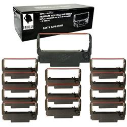 Gorilla Supply Ink Ribbon ERC 30 34 38 B/R Compatible for ERC38 NK506 (12-PK, Black Red)