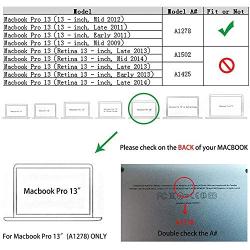 RUBAN Case Compatible with MacBook Pro 13 inch 2012 2011 2010 2009 Release A1278, Plastic Hard Case Shell and Keyboard Cover for Older Version MacBook Pro 13 Inch with CD-ROM - Green