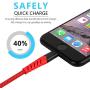 Boreguse Lightning Cable, Apple Certified, 4Pack [3.3FT 6.6FT] Nylon Braided Durable Fast sync & Charging Cord for iPhone Xs,XS Max,XR,X,8 Plus,8,7 Plus,7,6 Plus,6,6S Plus,6s,5,iPad and More(red)
