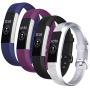 Welltin Bands Compatible with Fitbit Alta/Alta HR for Women and Men(4 Pack), Classic Soft Silicone Sport Strap Replacement Wristband for Fitbit Alta/Alta HR/Fitbit,Small Large