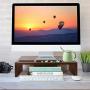 16 inch Computer Monitor Riser Stand - Desk Storage Organizer for Home and Office Computer Desk Laptop Cellphone Printer Stand Desktop Container (Brown)