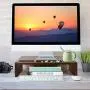 16 inch Computer Monitor Riser Stand - Desk Storage Organizer for Home and Office Computer Desk Laptop Cellphone Printer Stand Desktop Container (Brown)