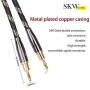 SKW Single Audiophile Speaker Cable,Convertible Banana Spade Gold Plated Connector,Nylon Braid,HiFi Quality Cable(5ft/1.5M,1 Pack for 1 Speaker)