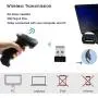 TEEMI Wireless Barcode Scanner with Optional Stand Handheld Automatic 1D Laser Rechargeable Bar Code Reader for Windows PC Mac OS Linux Plug and Play (No Stand)