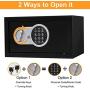 SamYerSafe Safe Box with Sensor Light,0.45 Cubic Feet Security Safe with Electronic Digital Keypad Money Safe Steel Construction Hidden with Lock，Wall or Cabinet Anchoring Design for Office Home Hotel