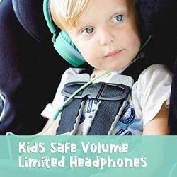 AILIHEN I35 Kid Headphones with Microphone Volume Limited 85dB Children Girls Boys Teen Lightweight Foldable Wired Headset for School Online Course Chromebook Cellphones Tablets (Green Purple)