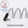 3.5mm Aux Cable 4 Pole, CableCreation 90 Degree TRRS 3.5mm Male to Male Audio Cable/Right Angle 4 Pole Stereo Auxiliary Cable (Microphone Compatible), 6ft/1.8m