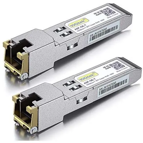 1.25G SFP-T, 1000BASE-T Copper SFP, SFP to RJ45 SFP, for Cisco GLC-T/SFP-GE-T, Meraki MA-SFP-1GB-TX, Ubiquiti UF-RJ45-1G, D-Link, Supermicro, Netgear, TP-Link and More, Pack of 2 1.25G SFP-T, 1000BASE-T Copper SFP, SFP to RJ45 SFP, for Cisco GLC-T/SFP-GE-T, Meraki MA-SFP-1GB-TX, Ubiquiti UF-RJ45-1G, D-Link, Supermicro, Netgear, TP-Link and More, Pack of 2
