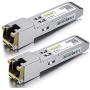 1.25G SFP-T, 1000BASE-T Copper SFP, SFP to RJ45 SFP, for Cisco GLC-T/SFP-GE-T, Meraki MA-SFP-1GB-TX, Ubiquiti UF-RJ45-1G, D-Link, Supermicro, Netgear, TP-Link and More, Pack of 2