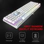 Havit Mechanical Gaming Keyboard and Mouse Combo Blue Switch 104 Keys Rainbow Backlit Keyboards, 4800 Dots Per Inch 7 Button Mouse Wired for PC Gamer Computer Laptop (White)