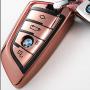 Intermerge for BMW Key Fob Cover,Blade Shape Soft TPU Key Case Shell Pouch for BMW New BMW X1 X3 X5 X6,BMW Series 1 2 5 7 Keyless Entry BMW Key Cover-Rose Gold