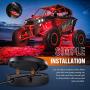 Nilight LED Rock Light 4PCS Red Light Pods Waterproof Under Body Wheel Well Light Exterior Interior Lights for Car Truck Pickups ATV UTV SUV Motorcycle Boat, 2 Years Warranty