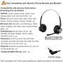 Oppetec Two Ear 2.5mm Telephone Headset for Panasonic Cisco SPA Series Gigaset Avaya Polycom Grandstream, Corded Noise Cancelling Headset for Cordless Phones Wireless Handset DECT Phones