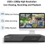 SANSCO 1080P Wired Security Cameras System, 8CH HD DVR with 1TB Hard Drive for 24/7 Recording, 4Pcs 2MP CCTV Outdoor Indoor Waterproof Surveillance Cameras, Night Vision, Remote Access, Motion Alert