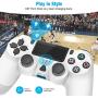 Controller for Playstation 4, Y Team Controller for PS4/ Pro/Slim, Game Controller Joystick with Vibration Function, Headset Jack, 6-axis Gyro Sensor/1000mAh Battery(White)