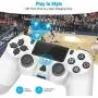 Controller for Playstation 4, Y Team Controller for PS4/ Pro/Slim, Game Controller Joystick with Vibration Function, Headset Jack, 6-axis Gyro Sensor/1000mAh Battery(White)