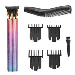 Hair Clippers for Men, Electric Pro Li Outliner Grooming Rechargeable Cordless Close Cutting T-Blade Trimmer for Men 0/1.5/3/6/9 mm Baldheaded Hair Clippers Zero Gapped Detail Beard Shaver (Muticolor)