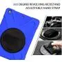 10.2 Inch iPad Case 2020/2019 with Strap, [Built in Screen Protector] TSQ iPad 8th/7th Generation Case Heavy Duty Child Proof Shockproof Hard Rubber Case w/ 360 Degree Rotatable Stand/Hand Strap, Blue