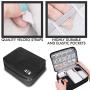 KALIM Cable Organizer Bag, Waterproof Electronic Accessories Soft Case, Traveling Wire Bag for iPad Mini Cables Phone Chargers Adapter Flash Hard Drive and More(Small/Black)